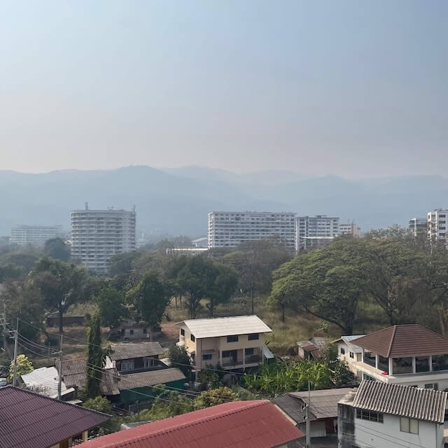 Chiang Mai Burning Season city view and doi suthep
