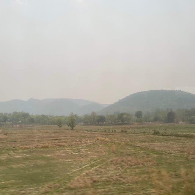 Escape Chiang Mai Burning Season - view of smokey field