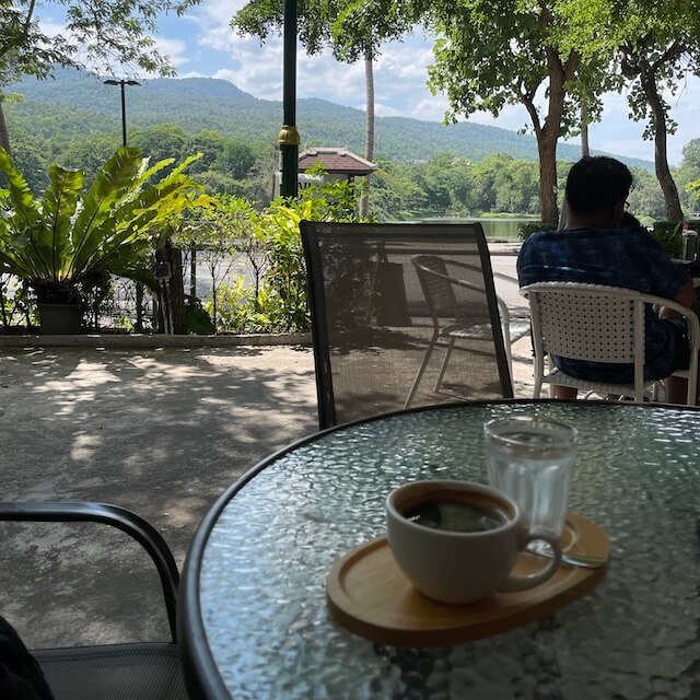 Coffee by Chiang Mai university lake
